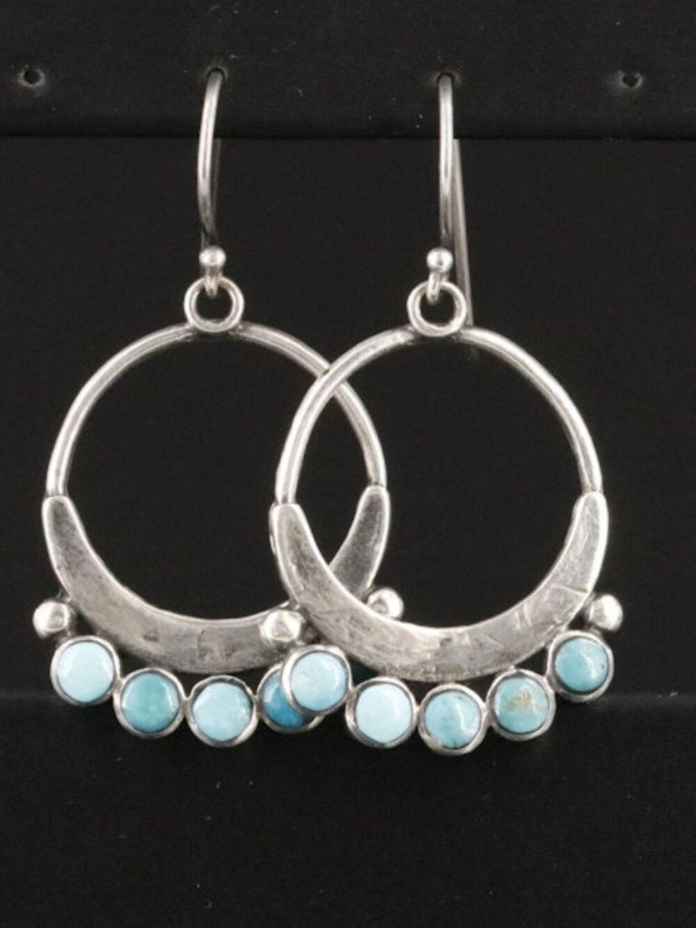 Vintage Southwestern Sterling Silver Turquoise Dangle Earring